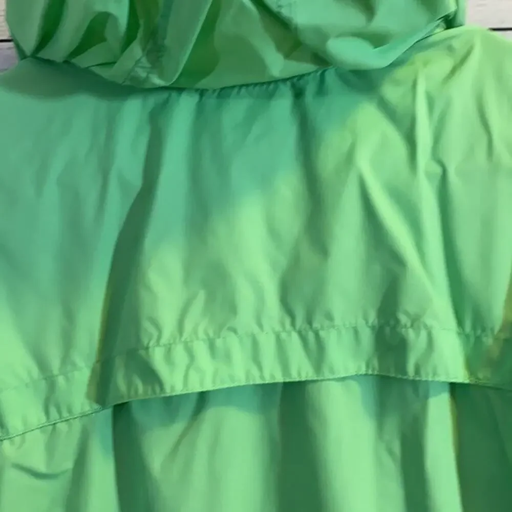 Columbia Youth Jacket Girls‎ YXL Green Nylon Zip windbreaker PAINT STAIN